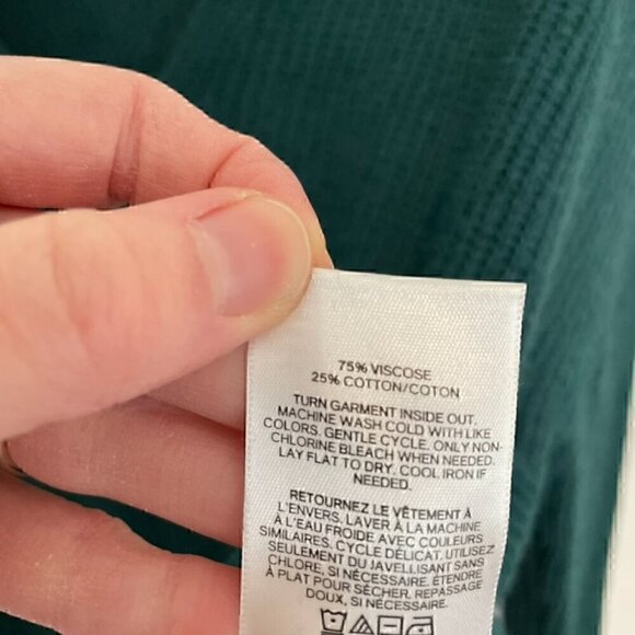 EXPRESS Strappy Circle Hem Tunic Sweater Solid Teal Green Blue 3/4 Sleeve Winter - Picture 11 of 15